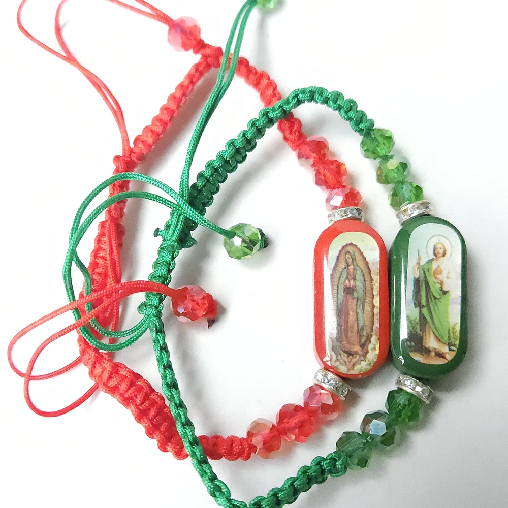 Vibrant Religious Charm Bracelets Virgen De Guadalupd San Judas